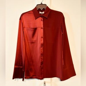 *NWT* CO Los Angeles XS Satin Shirt in Rust ❤️‍🔥